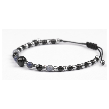 Bransoletka celebrytka czarny TURMALIN SODALIT HEMATYT ochrona i piękno